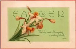 Postal Pascua Floral Verso Cristiano - Imagen 1 de 2