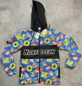 Nickelodeon Jacket Adult Small Blue Zip Up Windbreaker Allover Animation Rugrats - Picture 1 of 11