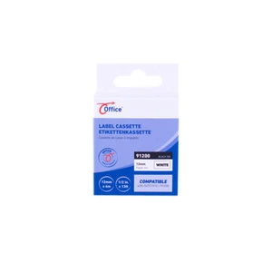 Labeltape office paper zwart wit 12mm x 4m - Afbeelding 1 van 1
