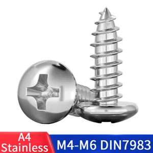 Tornillos para madera de aglomerado con cabeza de sartén Phillip DRIVE A4 acero inoxidable M4 M5 M6 4 mm-6 mm - Imagen 1 de 9
