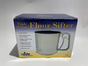 4-Cup Stainless Steel Flour Sifter Triple Screen One-Hand Operation Open Box - Picture 1 of 6
