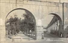 RPPC Acueducto, Morelia, Mich., Mexico Aqueduct ca 1940s Vintage Postcard