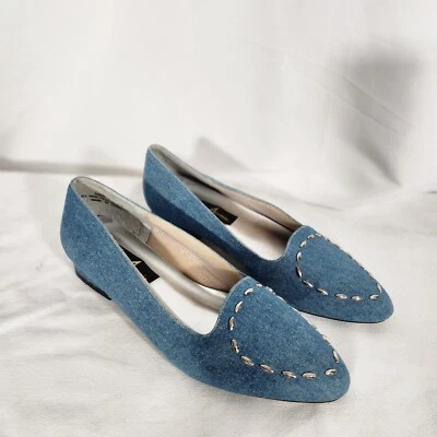 Annie Denim Beaded Loafers 9M - image 1 of 4