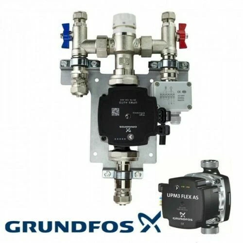 Underfloor Heating Grundfos Single Zone Manifold Mixing Valve 16mm Connector