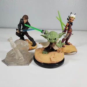Disney Infinity Figures Star Wars Lot Characters Yoda Ahsoka Anakin Crystal Set - Picture 1 of 6