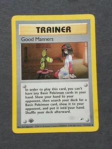 Pokemon 1ST EDITION GOOD MANNERS 111/132 - GYM HEROES SET NON HOLO - (NM) - Picture 1 of 2