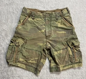 Vtg Y2K Abercrombie Camo Cargo Shorts Utility Pockets Grunge Sz L - Picture 1 of 6