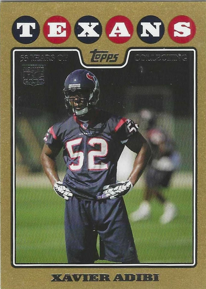 XAVIER ADIBI 2008 TOPPS GOLD ROOKIE #419 SERIAL #653/499 HOUSTON TEXANS - Image 1 of 1