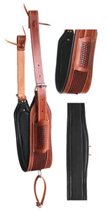 Horse Western Tooled Padded Leather Rear Flank Saddle Cinch Billets 9782 - Picture 1 of 9