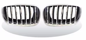 FRONT KIDNEY GRILLE CHROME-SILVER ABS For BMW E70 X5 Series E71 X6 Series - Picture 1 of 1