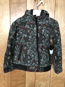BOY’S AKADEMIKS DENIM PRINTED HOODED JACKET-SIZE: 10/12 JML - Picture 1 of 8