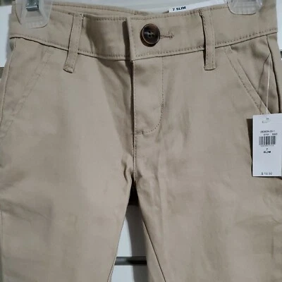 Girls School Uniform Pants Skinny Jeans Size 7 Slim Khaki  — 第 1/4 张图片