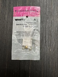 NEW! Watts Plumbing Products Fittings A-2 PB60 1/4 (3) COMPRESSION SLEEVE  - Bild 1 von 2