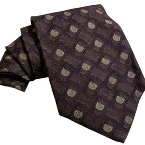 Calvin Klein CK Abstract Print Silk Tie Burgundy Blue Gray Print Made In USA - Picture 1 of 7