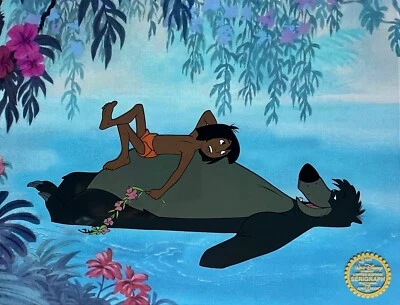 Disney THE JUNGLE BOOK Sericel Animation Art Cel Mowgli and Baloo 11" x 14" - image 1 of 4