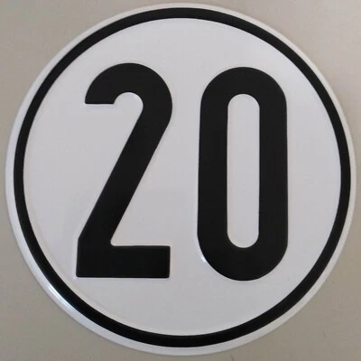 Geschwindigkeitsschild 20 km/h - 20 kmh Schild aus Alu