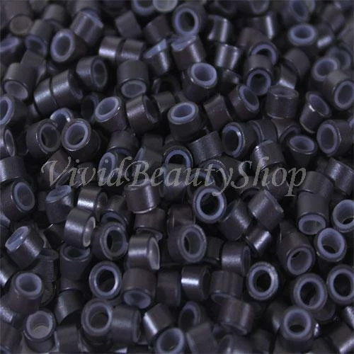 200 4.5mm Dark Brown Silicone Micro Rings Links for I Tip Human Hair Extensions - Image 1 of 1