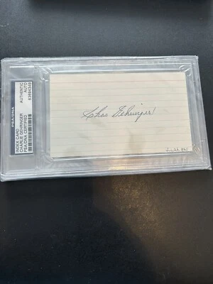 Charlie Gehringer SIGNED 3x5 Index Card Tigers PSA/DNA AUTOGRAPHED - Image 1 of 3