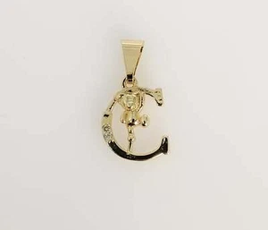 Colgante Chapado en Oro Letra Inicial "C" Joyería Moda Oro Letra Inicial Dije - Imagen 1 de 2