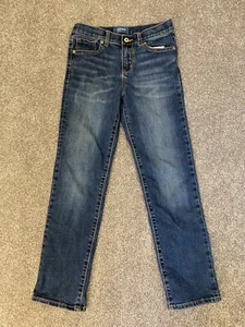Old Navy Karate Unisex Kids Blue Jeans Stretch Expandable Waist Size 12 Regular - Picture 1 of 12