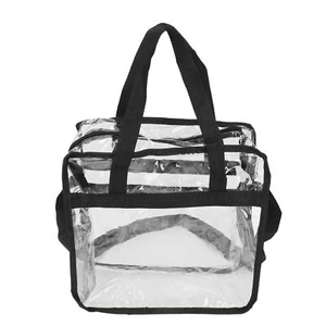 Large Capacity Transparent Casual Tote Bag PVC Clear Toiletry Handbag Portable - Picture 1 of 12