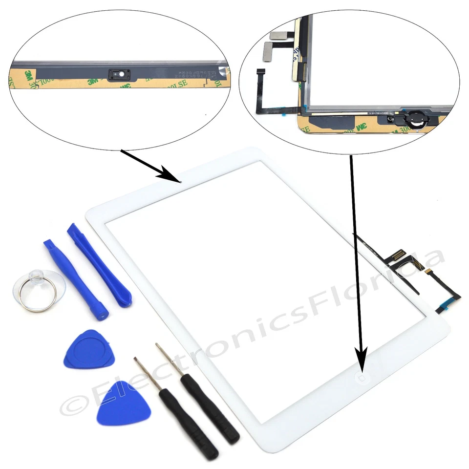 for iPad Air 1 Touch Screen Digitizer Replacement Home Button A1474 A1475 A1476