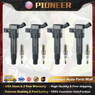 4 Ignition Coils&Spark Plugs for Santa Tucson Kia Forte Optima UF611 - Изображение 1 из 4