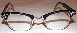 DAMEN VINTAGE ARTCRAFT KATZENAUGE ALUMINIUM BRILLENGESTELL! ZIERLICHES DESIGN! 44□22 - Bild 1 von 21