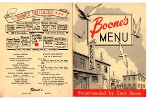 Vintage 1950's Boone's Restaurant Joke Menu Portland Maine Funny Stuff! - Picture 1 of 2
