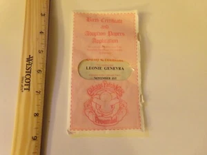 CABBAGE PATCH KIDS coleco girl birth cert in envelope. PREEMIE #030 - Picture 1 of 1