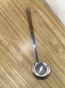 VTG Marcrest Quality Stainless Steel 4oz Soup Ladle Brass Riveted Wood Handle - Picture 1 of 7