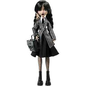 MONSTER HIGH X WEDNESDAY ADDAMS 12" UNIFORM DRESS Doll & Thing NEW  IN SHIPPER! - Picture 1 of 5
