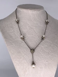 John Hardy 18k / 925 Pearl Drop Necklace 15" -RARE - Picture 1 of 11
