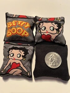 4 Betty Boop ( Black Back) Mini cornhole, bean bags, 2" X 2" - Picture 1 of 1