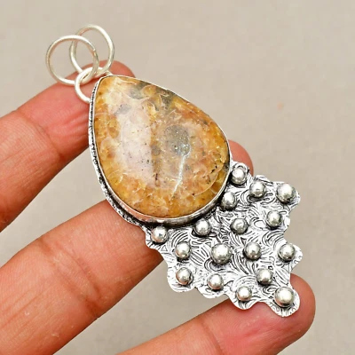 Ciondolo gioiello in argento sterling 925 fatto a mano con pietre preziose di... - Immagine 1 di 4