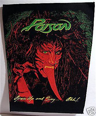 Vintage Poison Open Up Say Ah! Rock Concert Band Lg Back Patch • 27.99$