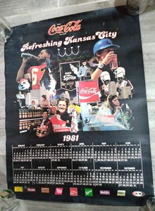 Raro póster 1981 Coca Cola Kansas City 17" IN X 22" IN - Imagen 1 de 7
