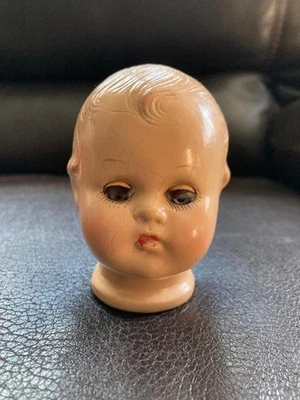 Antigua CABEZA DE MUÑECA MADAME ALEXANDER Composición, Ojos de Cristal Azul Dormido Foto 1 de 4