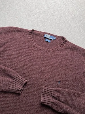 Polo Ralph Lauren Suéter Masculino 4XB Malha Marrom Algodão Decote Redondo Pônei Preppy - Imagem 1 de 4