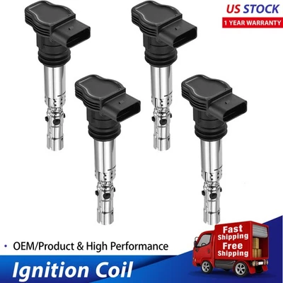 4 Ignition Coil Packs UF411 For 2002-2005 Seat Toledo 1.8L l4 - Image 1 of 4