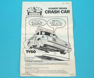 INCREDIBLE CRASH DUMMIES ORIGINAL SPARE INSTRUCTIONS STUDENT CRASH CAR UK EUR... - Picture 1 of 3