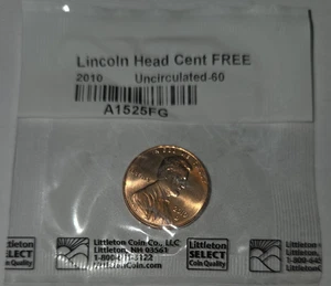 2010 D Lincoln Head Cent 2010-D Uncirculated-60 Littleton Coin Co. LLC  - Picture 1 of 2
