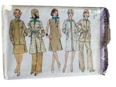 Duster Topper  Coat Dress Pants 10  Simplicity 6231 Sewing Pattern VTG Wardrobe - Image 1 of 2