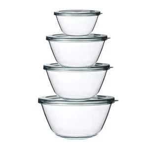 Glass Mixing Bowls with Lids, 4 Packs Glass Bowl Set, Nesting Bowls for Meal ... - Picture 1 of 8