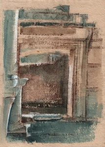 DOROTHY KIRKBRIDE ABSTRACT Watercolour Painting GREEK LANDSCAPE c1980 - Picture 1 of 6