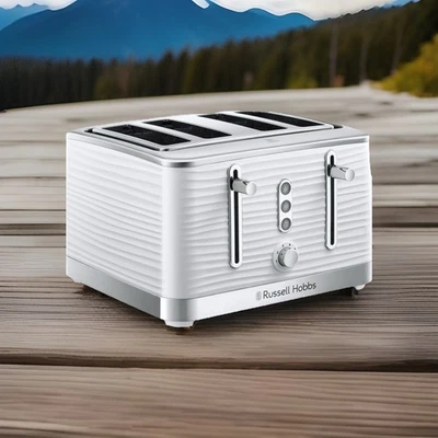Russell Hobbs Inspire 4-Slice Toaster White/Chrome - Image 1 of 4