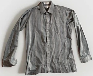 Giani Leone Shirt Men's Size Large Black Gray Striped Long Sleeve Button Up - Picture 1 of 5