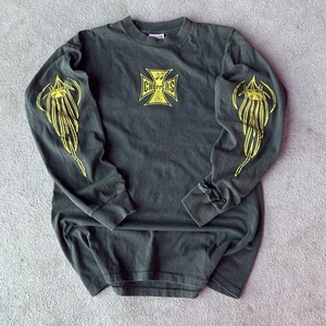 Vintage BOOT West Coast Choppers Center Logo Longsleeve Lg Mooneyes Tee Shirt - Picture 1 of 7