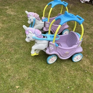 Little Tikes Magical Unicorn Horse & Carriage Collection Leeds Ride On X2 Pair - Picture 1 of 4