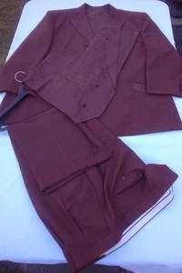 Vittorio St Angelo Men's Brown Suit 60R Jacket  & 56R Pants  - Picture 1 of 18